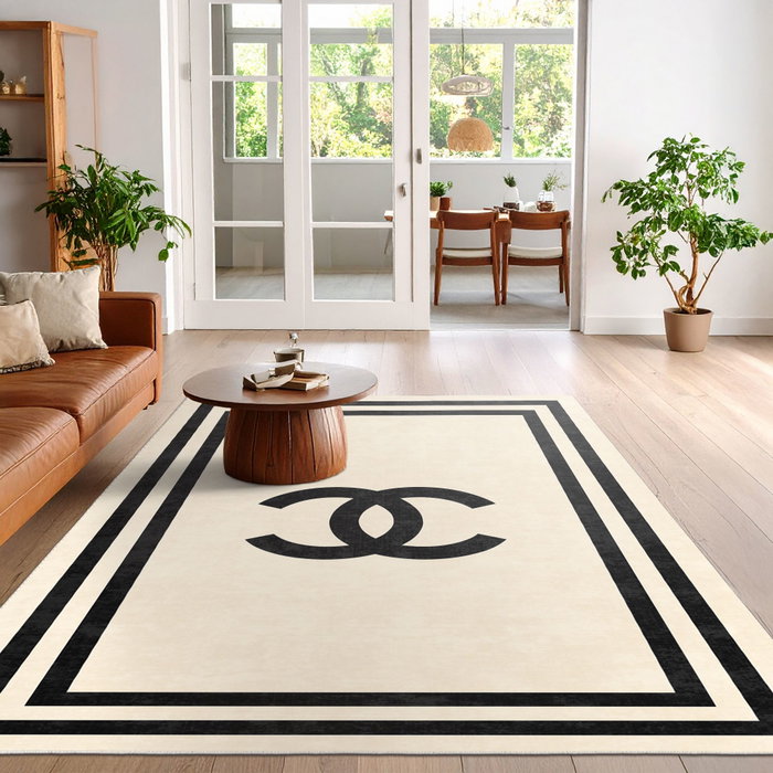 Conceptum Alfombra 80 x 300 cm Beige y Negro